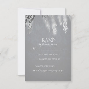 Cartões de RSVP de casamento com ramos de árvore d