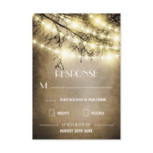 Cartões de RSVP de Casamento de Árvore Rústica Cou