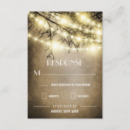 Cartões de RSVP de Casamento de Árvore Rústica Cou