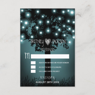 Cartões de RSVP de Casamento de Árvore Rústica da 
