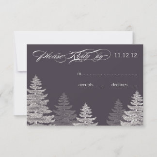 Cartões de RSVP de Casamento de Inverno Cinza Mode