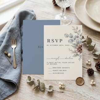 Cartões de RSVP de Casamento de Inverno "Vestuário
