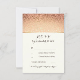 Cartões de RSVP de casamento floral dourado vintag