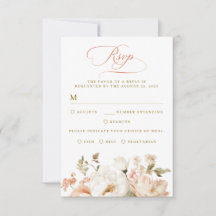 Cartões de RSVP de casamento floral elegante botân