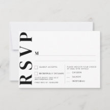 Cartões de RSVP de Casamento Minimalista