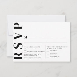 Cartões de RSVP de Casamento Minimalista