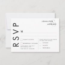Cartões de RSVP de Casamento Minimalista