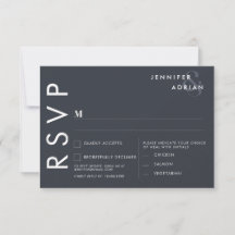 Cartões de RSVP de Casamento Minimalista