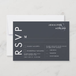 Cartões de RSVP de Casamento Minimalista