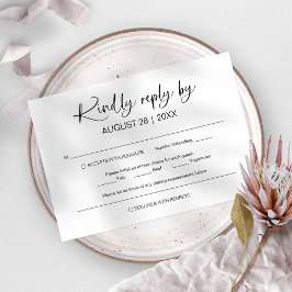 Cartões de RSVP de Casamento Minimalistas Simples