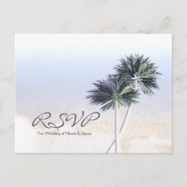 cartões de RSVP de casamento paraíso da praia com 