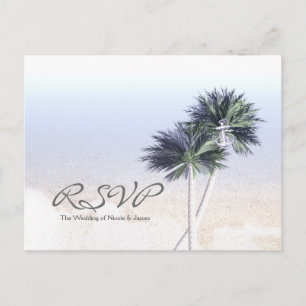 cartões de RSVP de casamento paraíso da praia com 