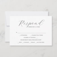 Cartões de RSVP de Casamento Personalizados Simple