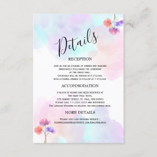 Cartões de RSVP de Casamento Rosa Suave e Azul