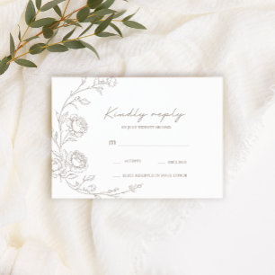 Cartões de RSVP de Casamento Sépia Vintage