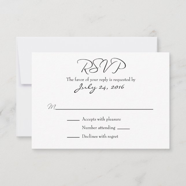Cartões de RSVP de Casamento Simples (Frente)