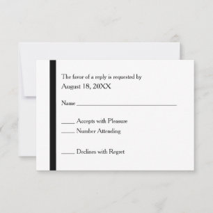 Cartões de RSVP de Casamento Simples Elegantes Pre