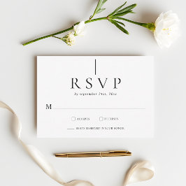 Cartões de RSVP de casamento simples minimalistas