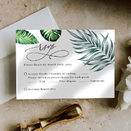 Cartões de RSVP de Casamento Tropicais