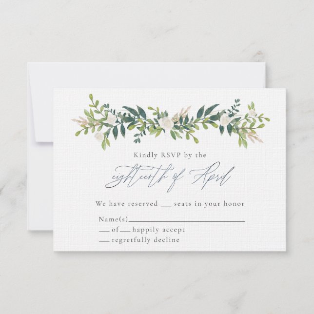 Cartões de RSVP de Catherine & Bo (Frente)