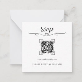 Cartões de RSVP de Código QR de Casamento Romântic