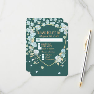 Cartões de RSVP de Hortênsia ao luar