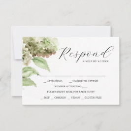Cartões de RSVP de Hortênsia para Casamento