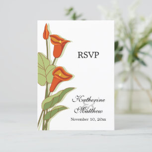 Cartões de RSVP de Lírio de Calla Elegante em Lara