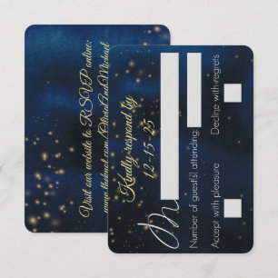 Cartões de RSVP de Noite Elegante com site no vers