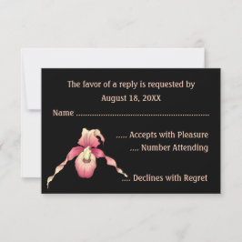 Cartões de RSVP de Orquídea Sapatinho Rosa