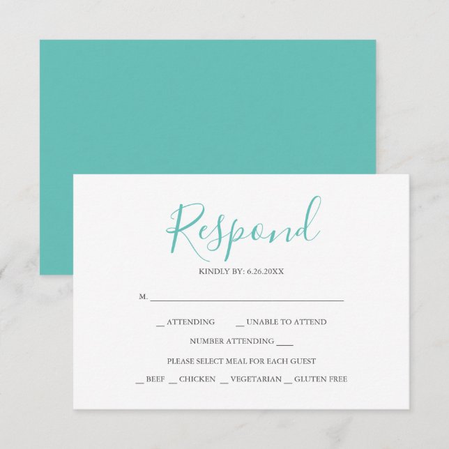 Cartões de RSVP de Resposta Neutra (Frente/Verso)