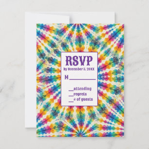 Cartões de RSVP de Tie Dye Psicodélico