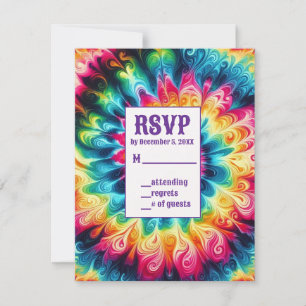 Cartões de RSVP de Tie Dye Psicodélico