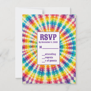 Cartões de RSVP de Tie Dye Psicodélico