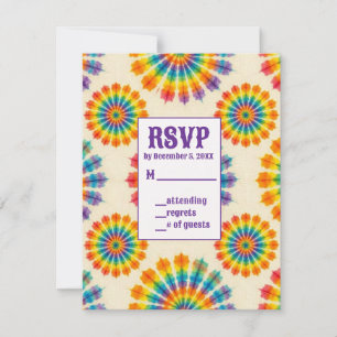 Cartões de RSVP de Tie Dye Psicodélico