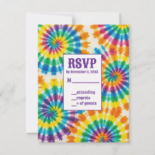 Cartões de RSVP de Tie Dye Psicodélico