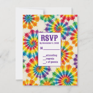 Cartões de RSVP de Tie Dye Psicodélico