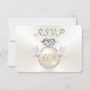 Cartões de RSVP do 60º Aniversário dos Diamond Lov