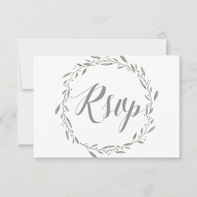 Cartões de RSVP Elegantes Para Casamento Com Coroa (Frente)