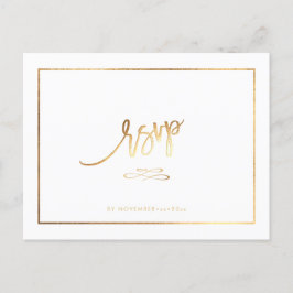 Cartões de RSVP em Ouro Falso Elegantes