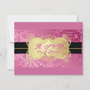 Cartões de RSVP Fidora Damask da PixDezines