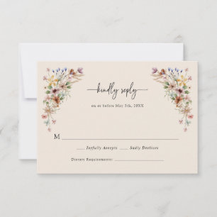 Cartões de RSVP Florais Boho Vintage