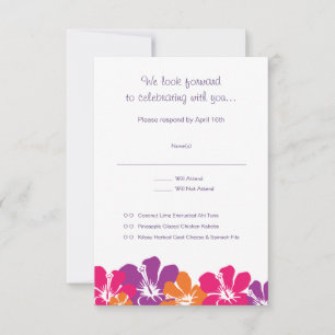 Cartões de RSVP havaianos com envelopes