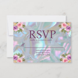 Cartões de RSVP Iridescentes de Madrepérola