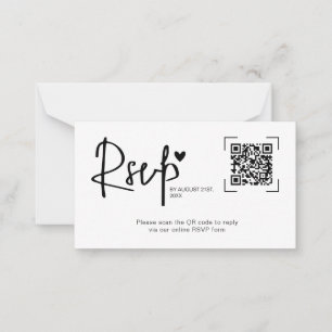 Cartões de RSVP Online de Casamento com Coração de