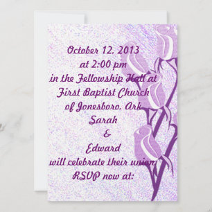 Cartões de RSVP Personalizados Purple Rose para Ev