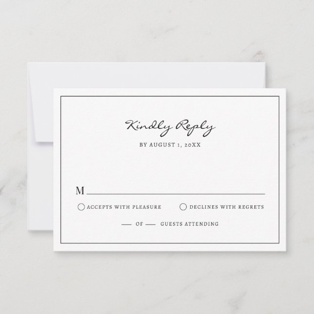 Cartões de RSVP Simples e Elegantes (Frente)