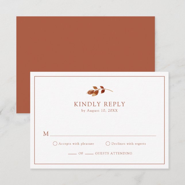 Cartões de RSVP Simples e Elegantes (Frente/Verso)