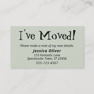 Cartões de Saída Manuais Quirky "I've Moved"