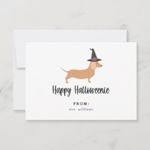 Cartões de sala de aula de Halloweenie